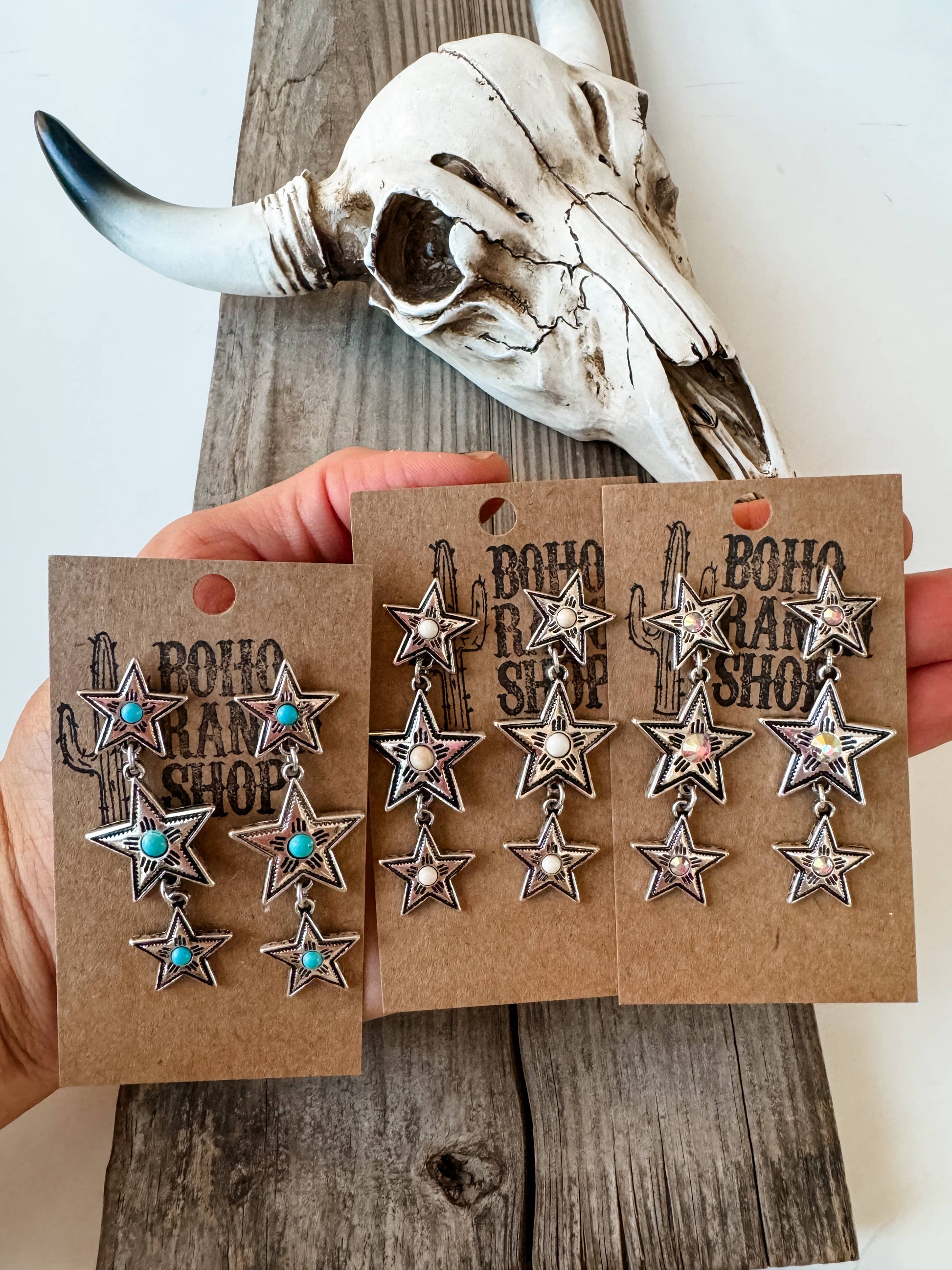 Western Star Dangle Earrings