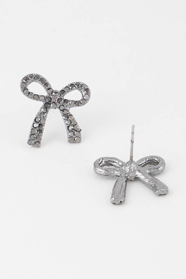 Ribbon Bow Post Earrings 28020GCL