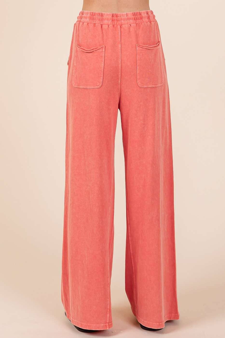 FRENCH TERRY WIDE LEG PANTS