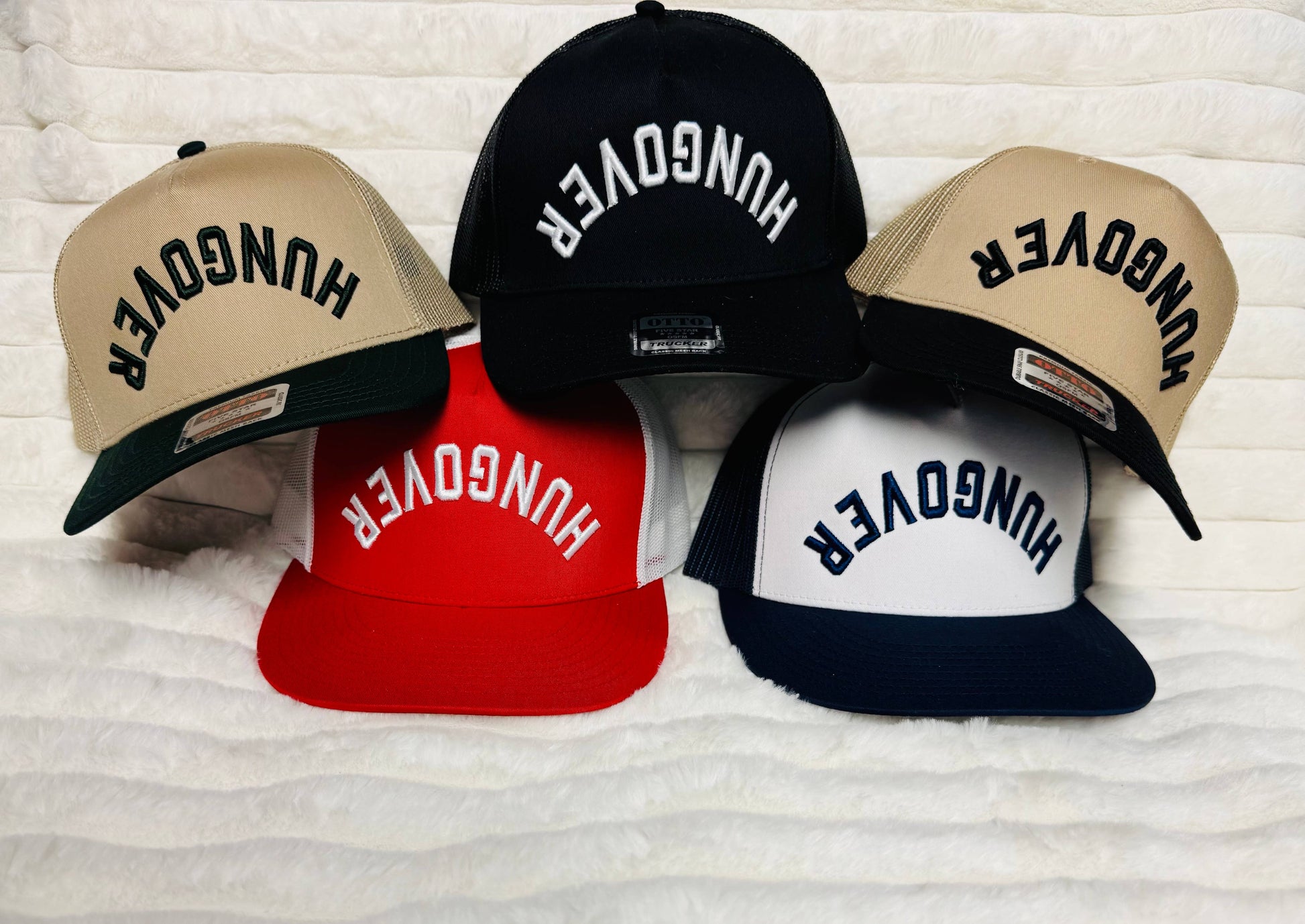 HUNGOVER puff embroidered snapback Trucker Hat