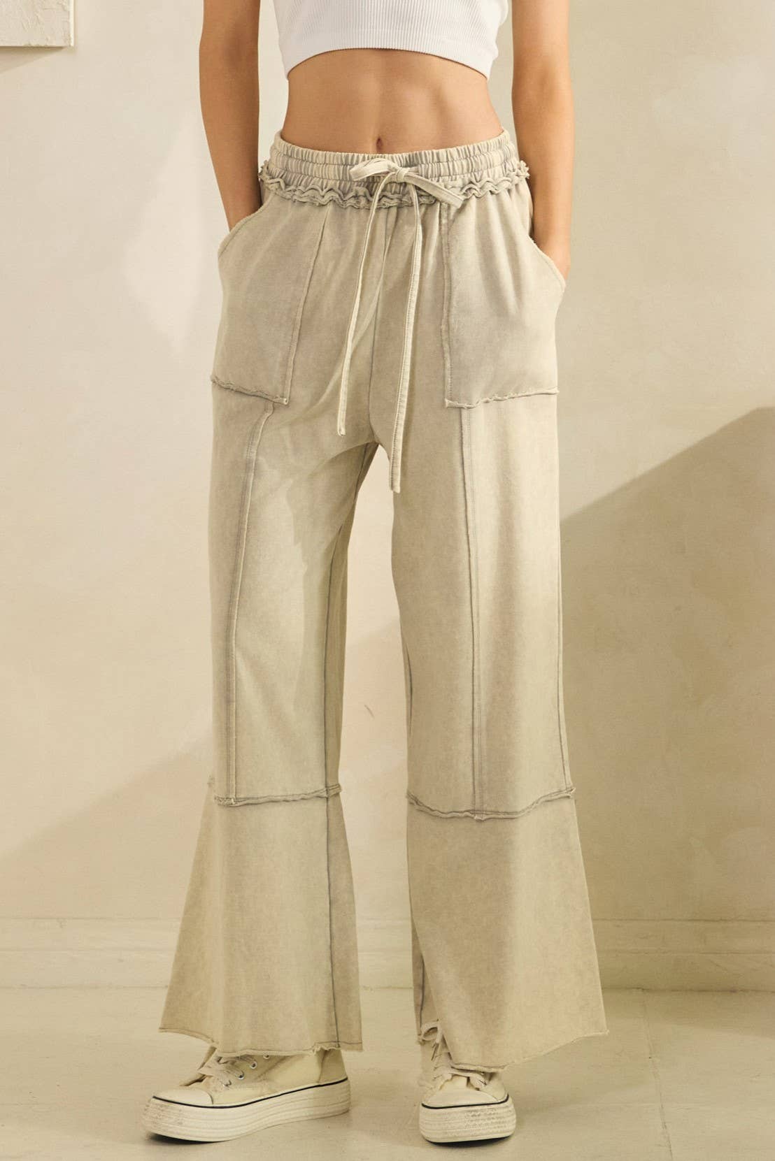 MINERAL WASHED TERRY KNIT PANTS (SP7055-A)