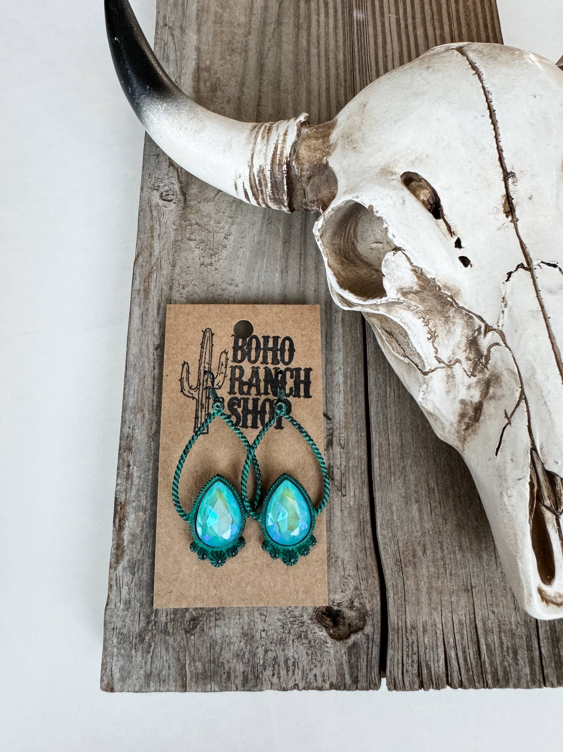 TEARDROP AB STONE Rhinestone Teardrop Earrings
