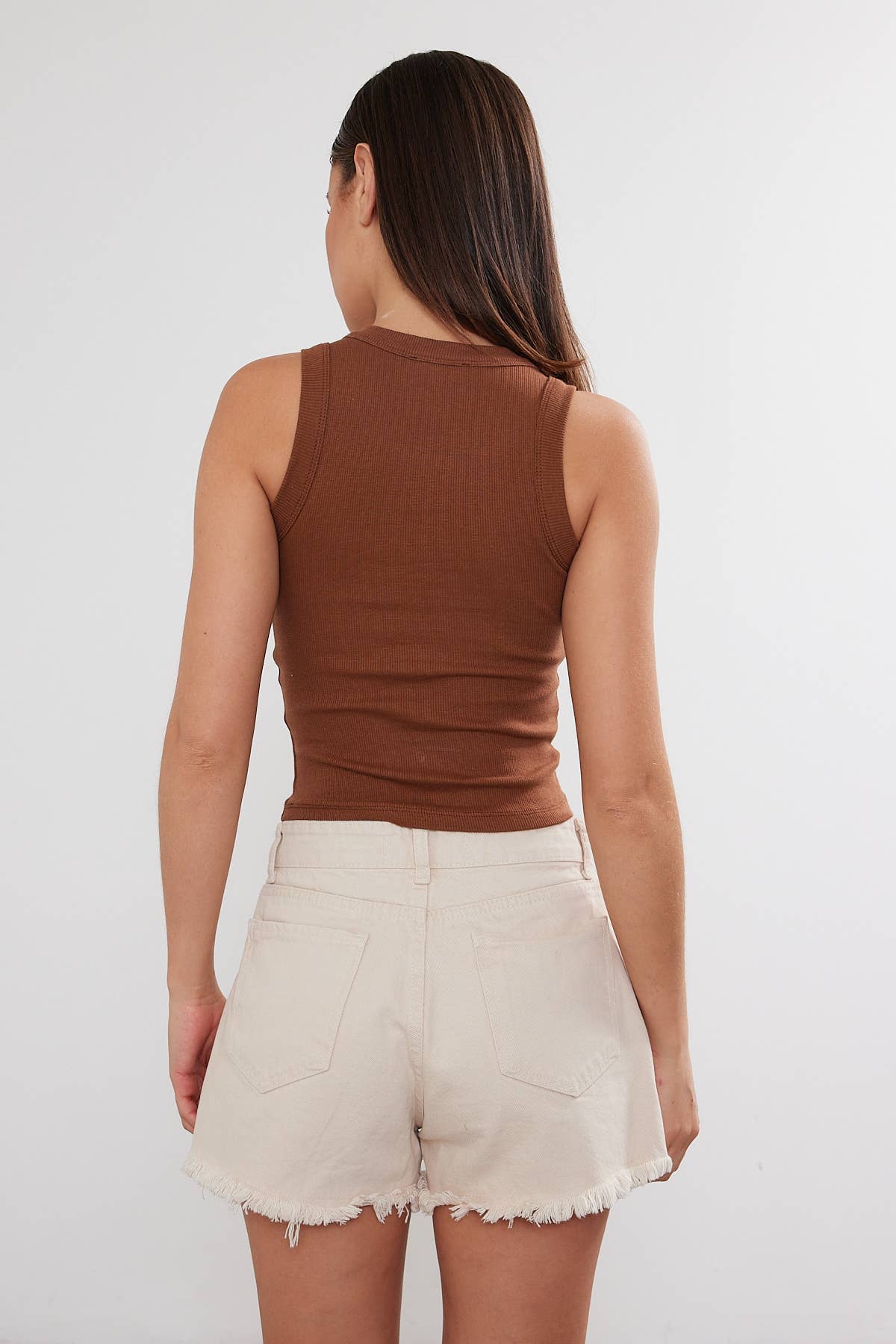 Crew Neck Tank Top Cropped