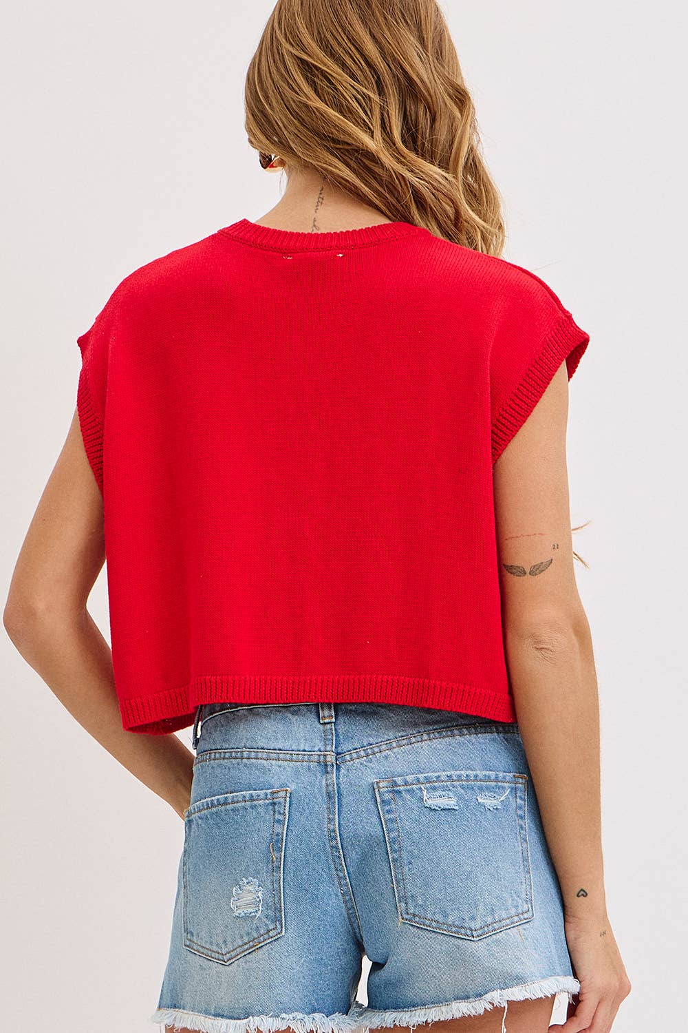 STAR AND STRIPES  AMERICAN  FLAG KNIT TOP
