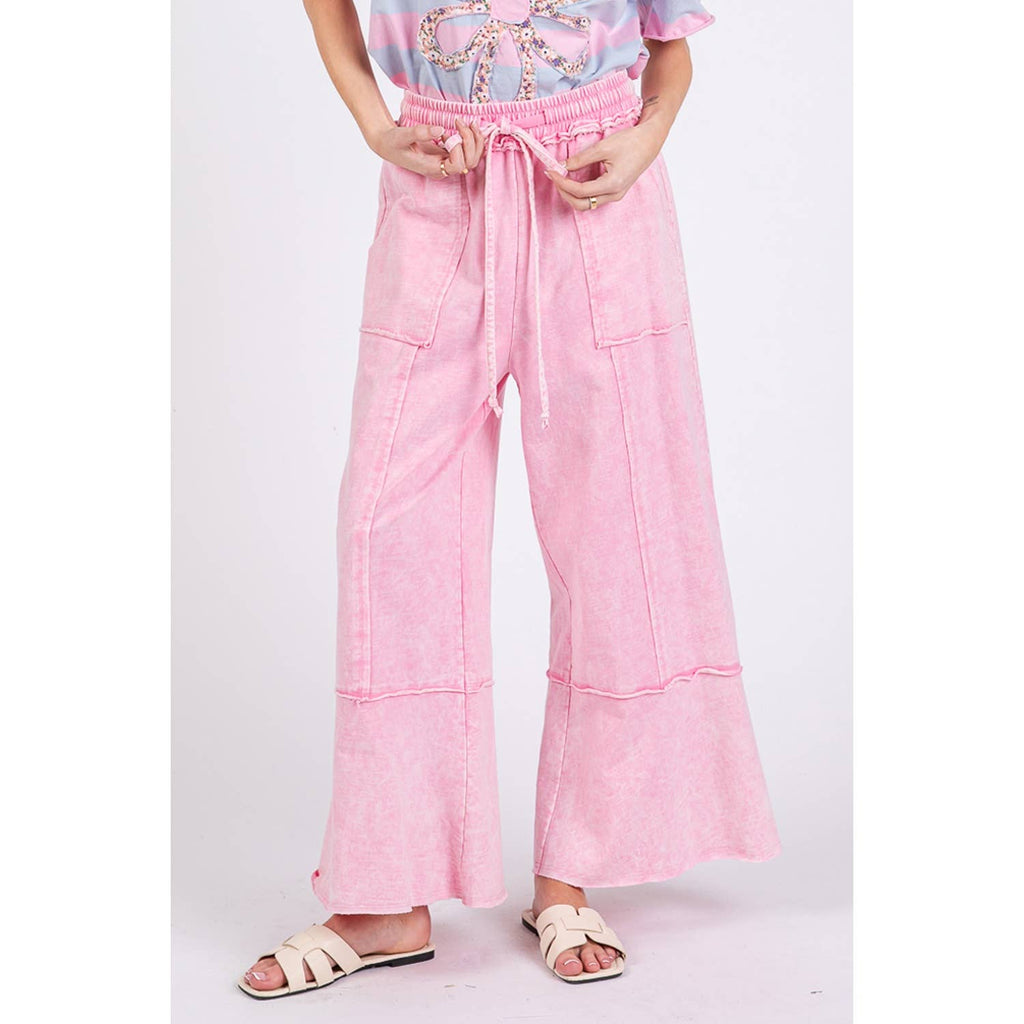 MINERAL WASHED TERRY KNIT PANTS