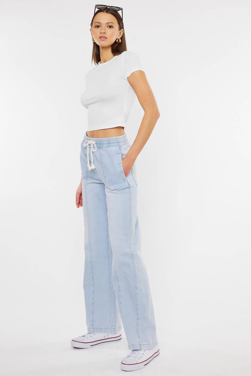 KanCan Light Wash Wide Flare
