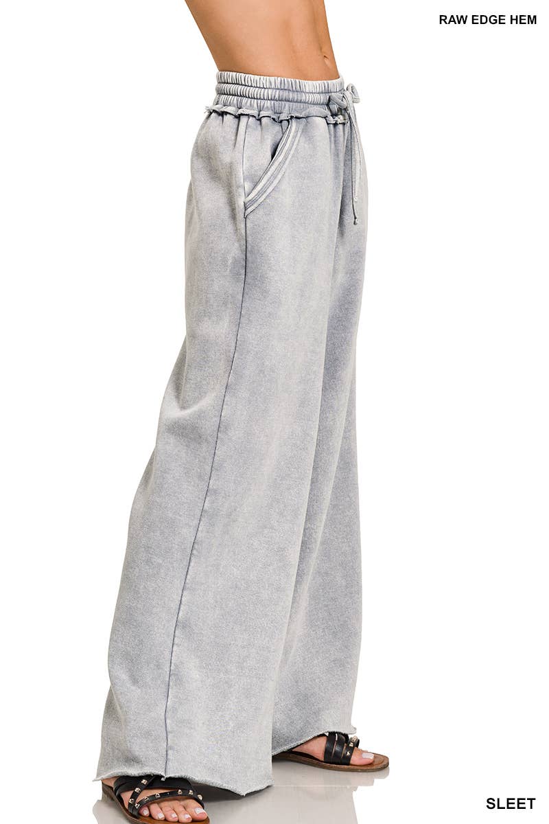 Acid Wash Fleece Sweatpants Zenana