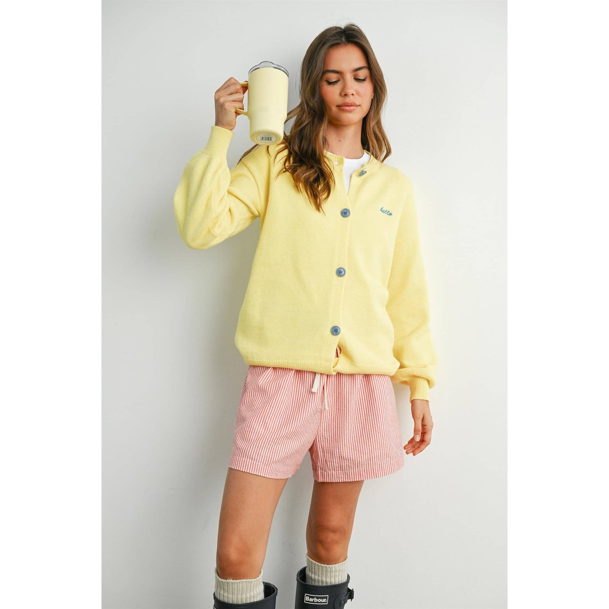 Casual Striped Drawstring Shorts