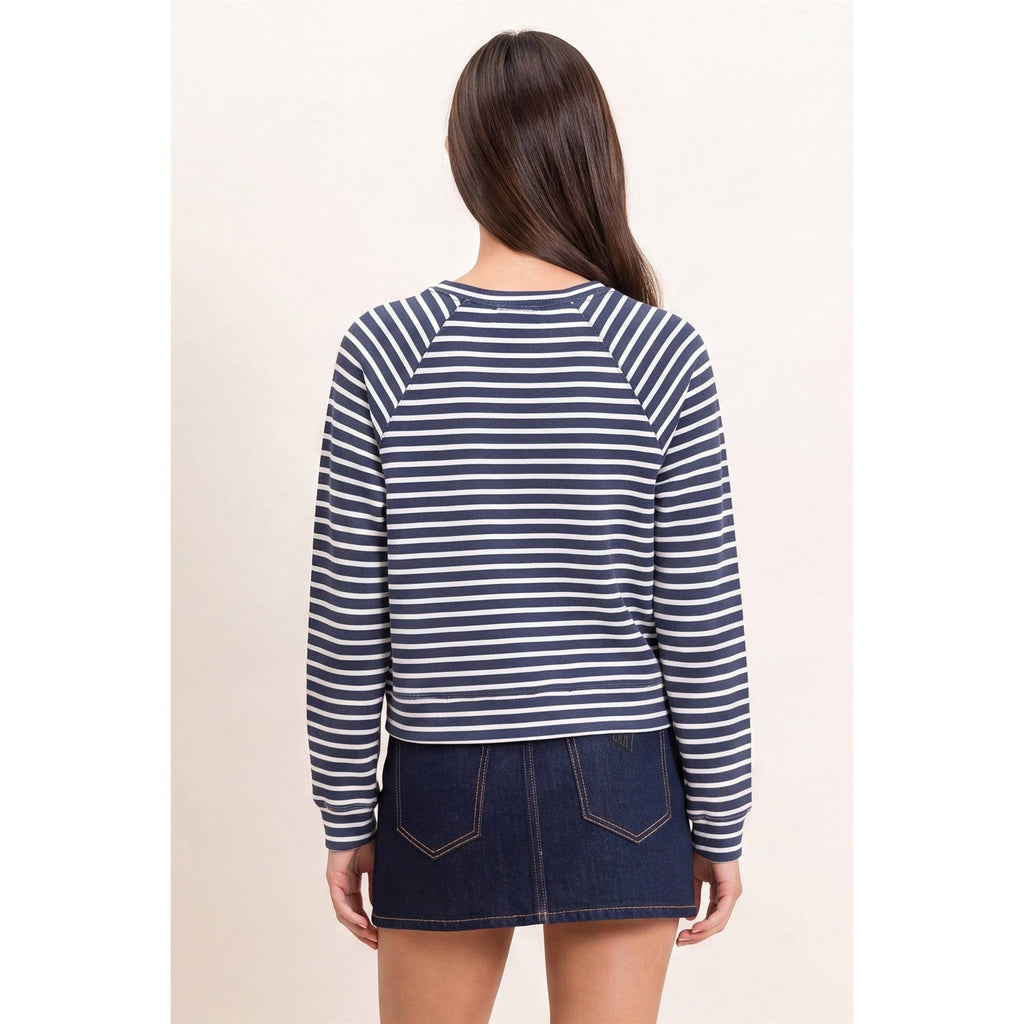 Striped Waffle Knit Raglan Top