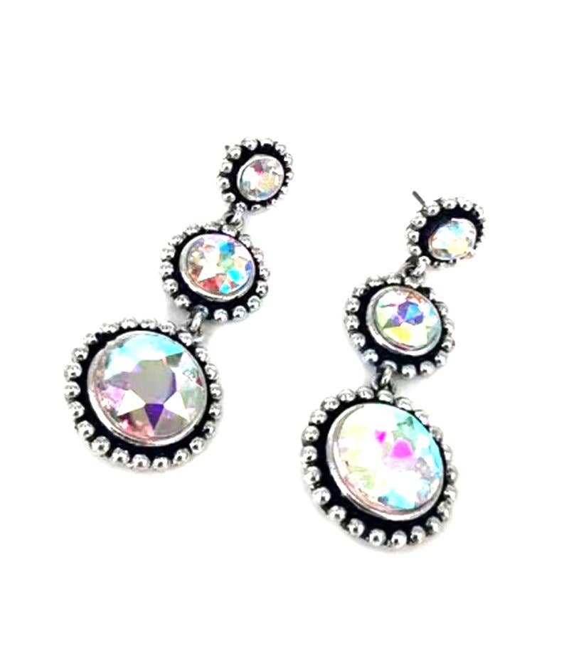 Western Crystal Round Dangle Earring