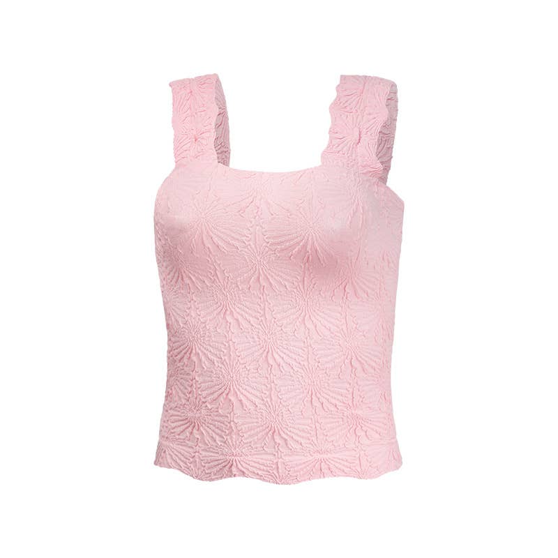 Flowers Jacquard fitted Tank