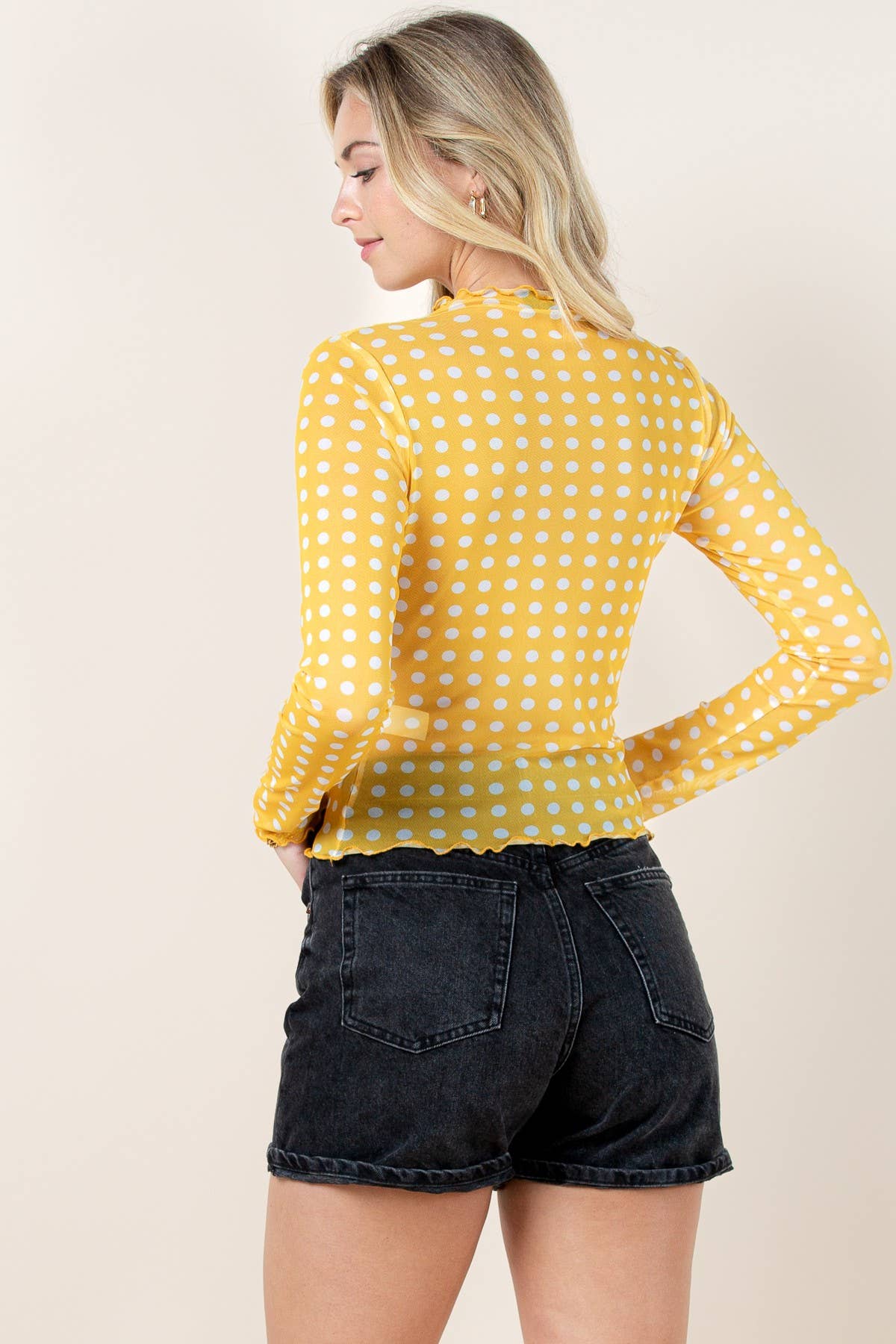 Tilly Polka Dot Print Merrow Mesh Top