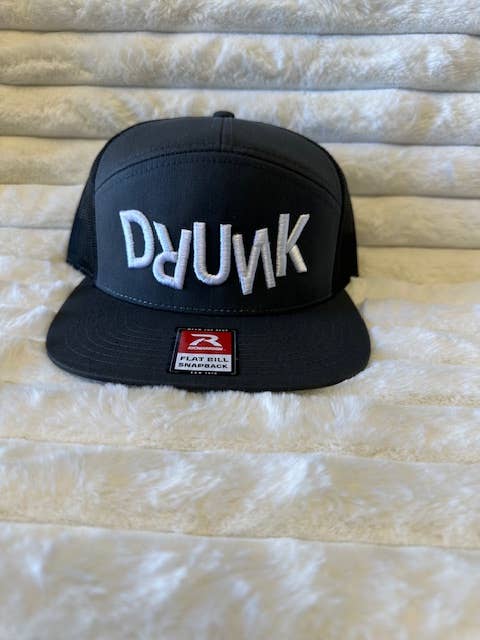 DRUNK puff embroidery  snapback