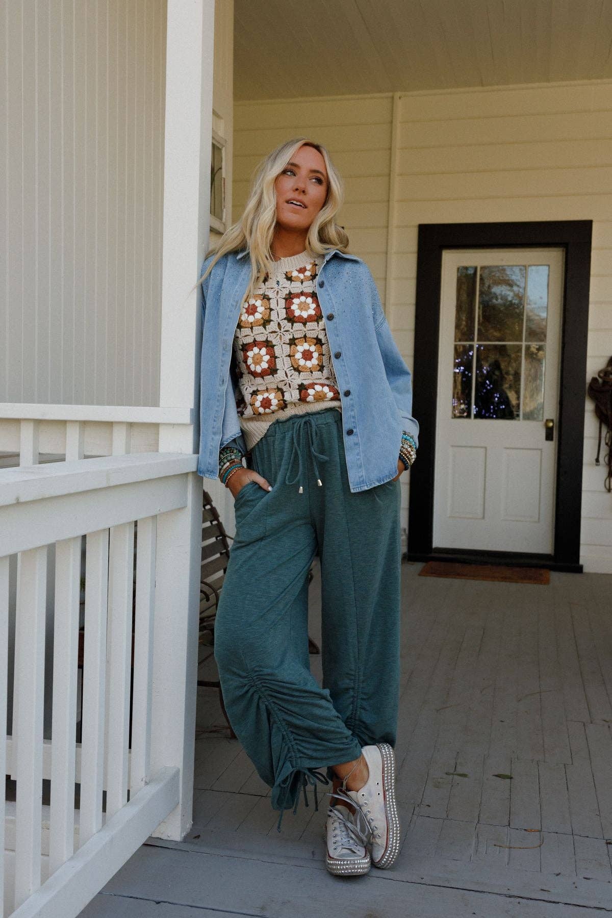 Solie Cinched Pants - Green Olive