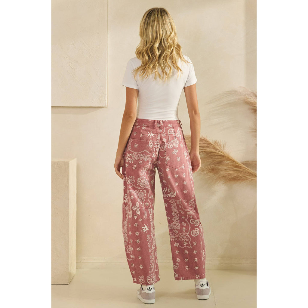 Paisley Printed Denim Pants