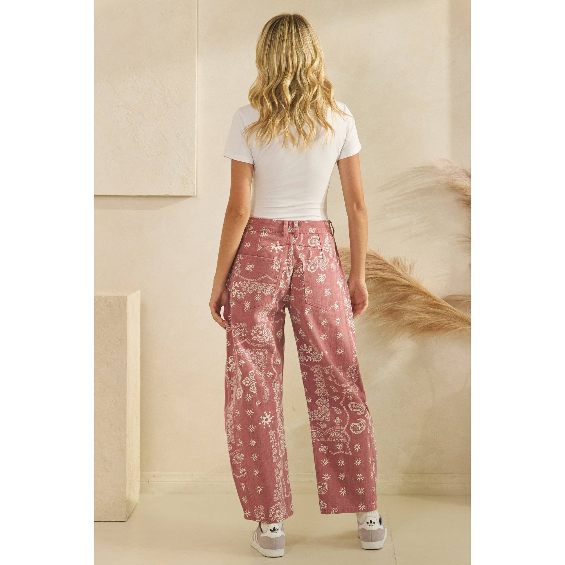 Paisley Printed Denim Pants