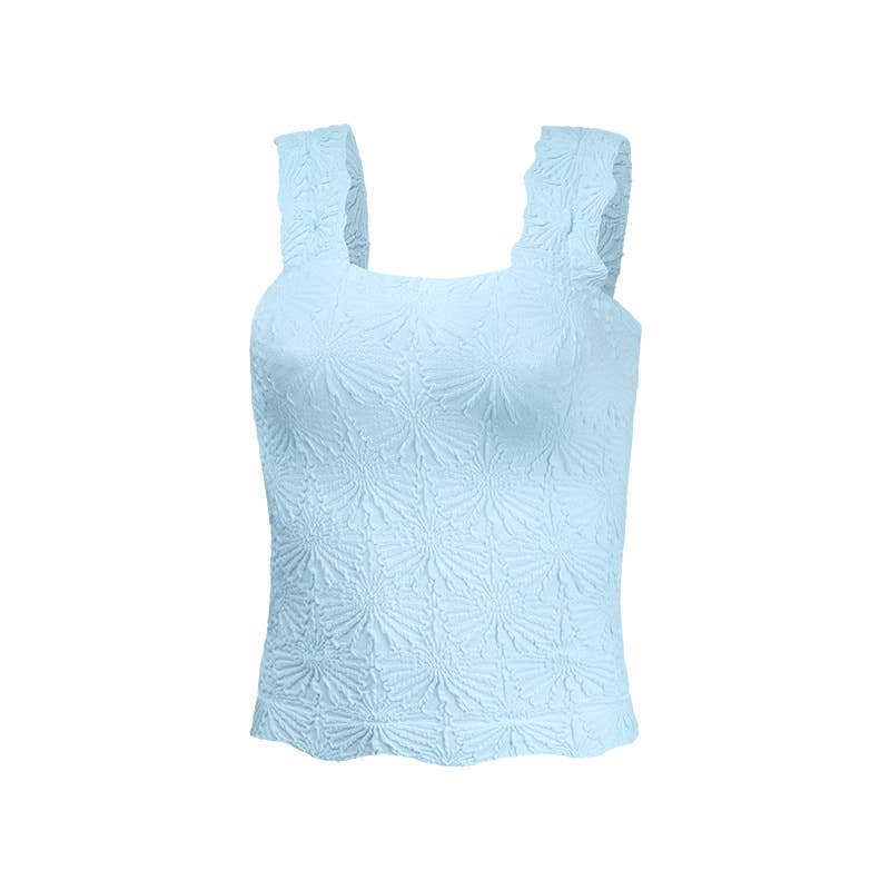 Flowers Jacquard fitted Tank