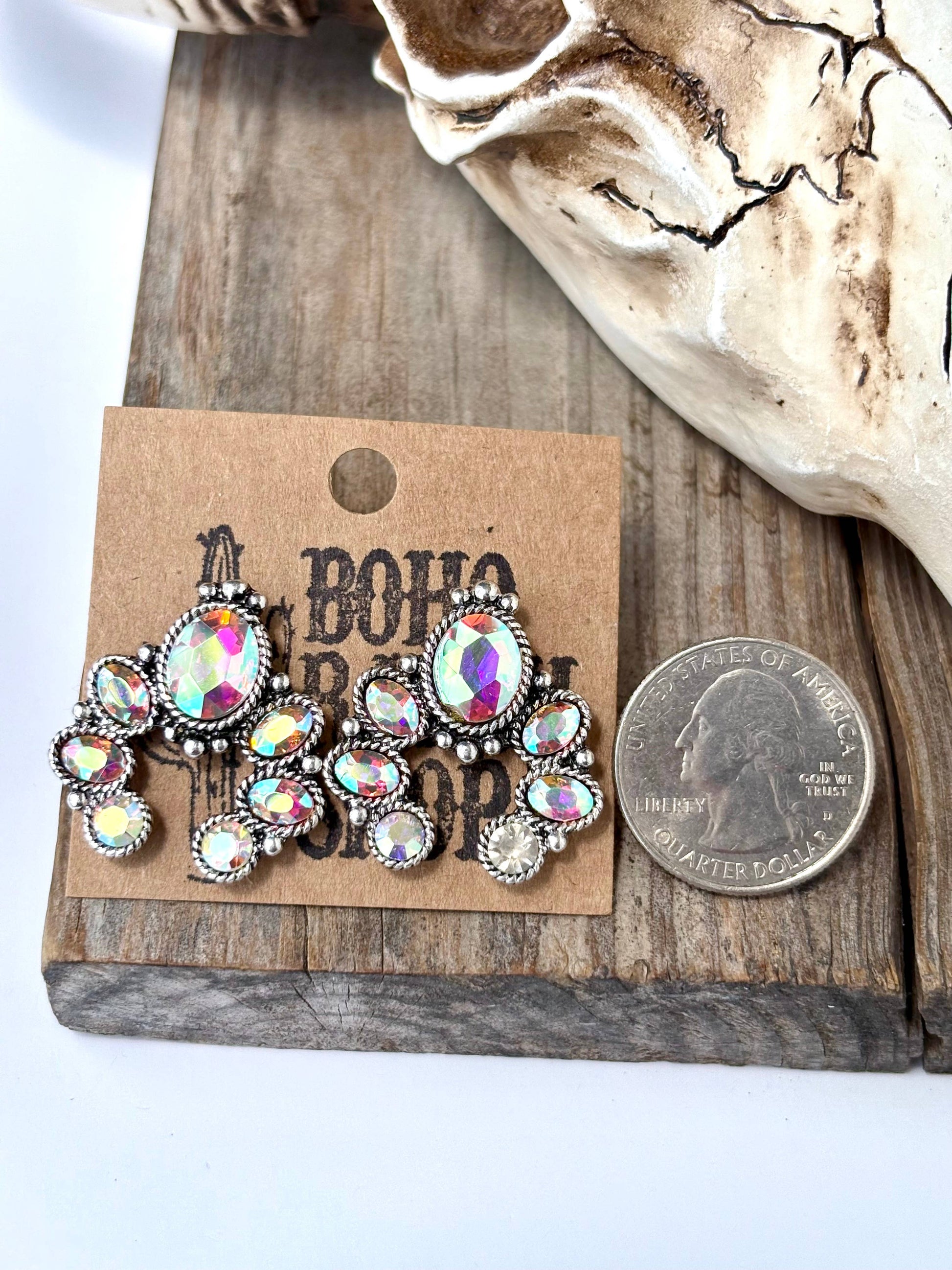 Squash Blossom Turquoise Stone Stud Earrings