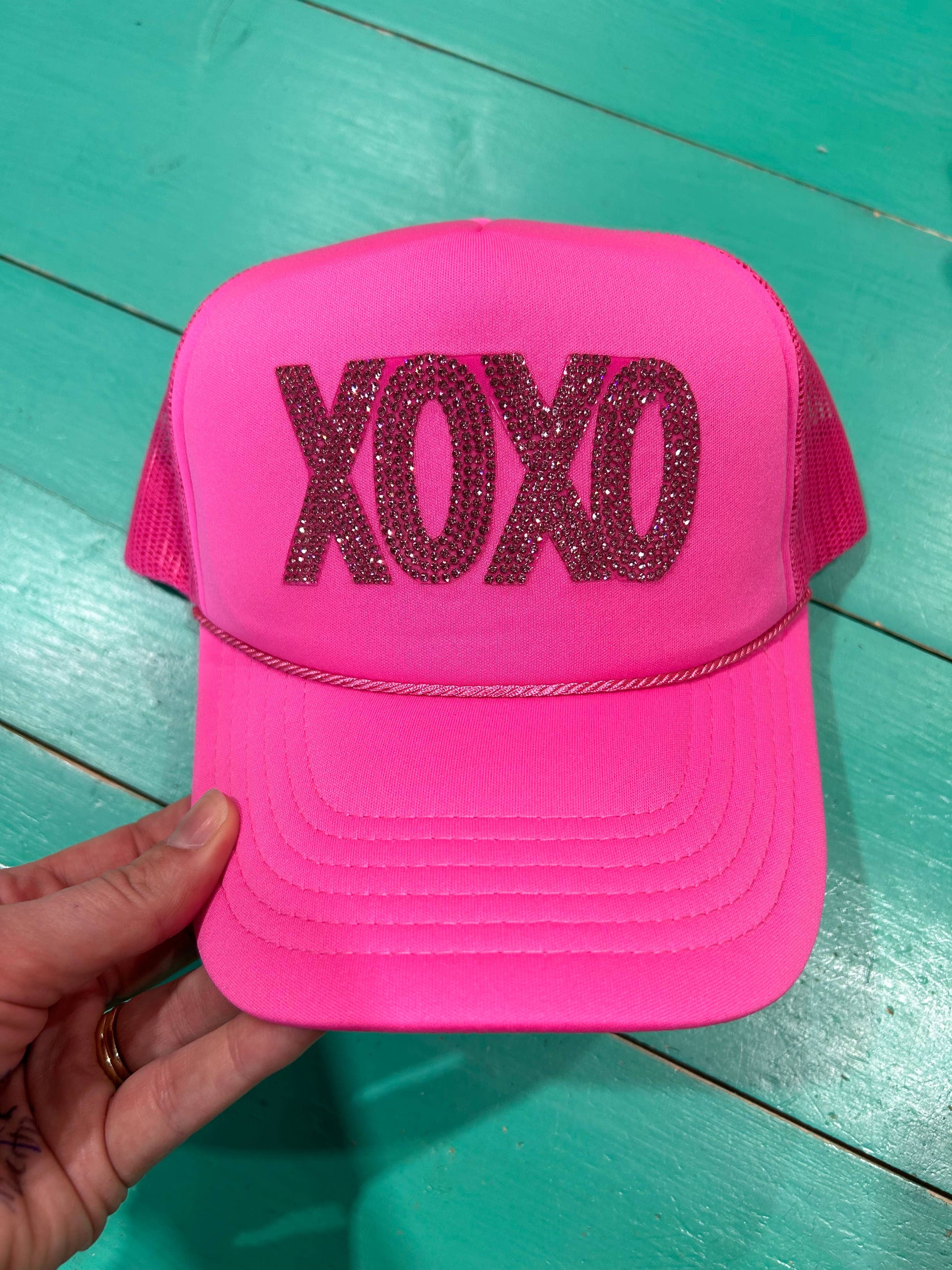 XOXO Rhinestone Trucker | Valentine Cap | Cupid | Hearts |