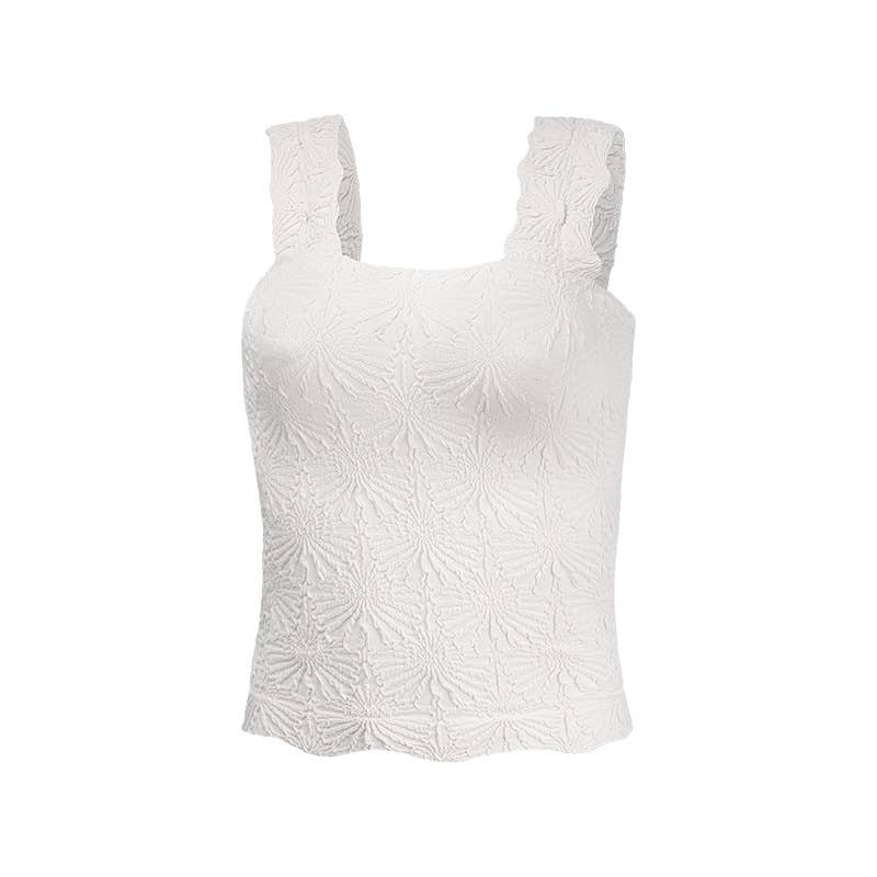 Flowers Jacquard fitted Tank