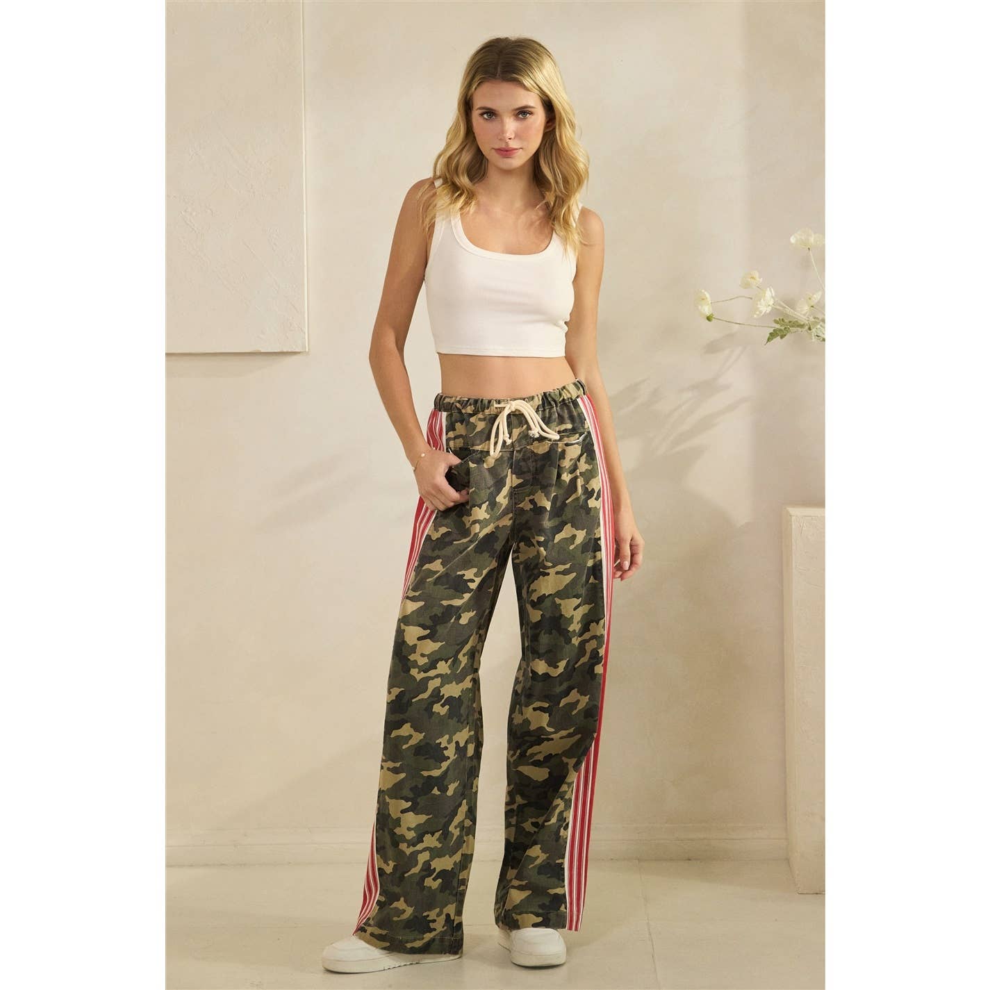 Sport Striped Wide Legged Pants