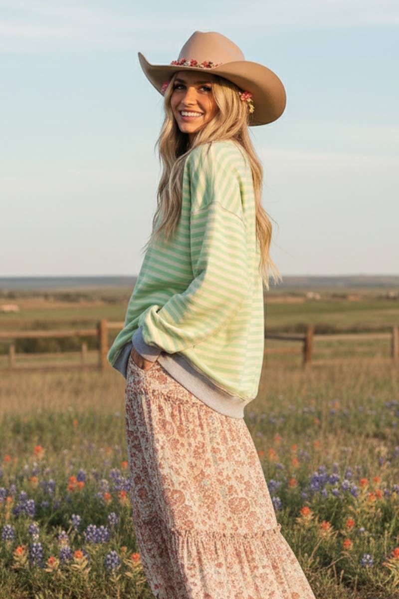 MULTI COLOR STRIPED SWEATSHIRT