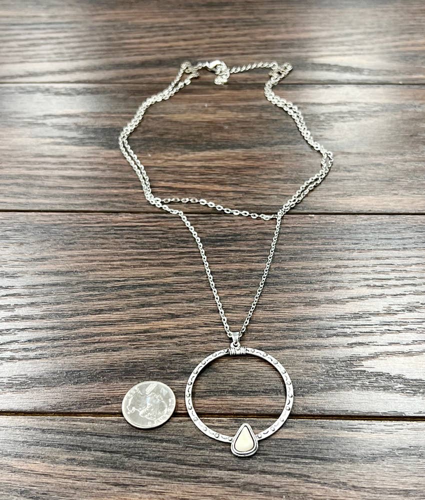 735640, Concho White Turquoise Necklace