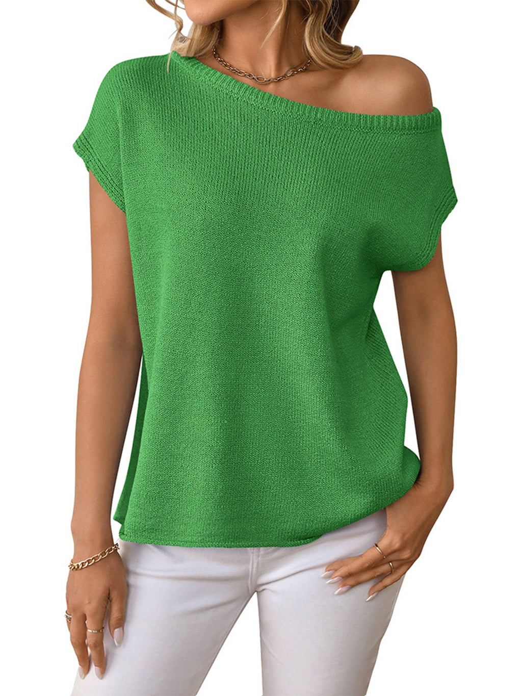 Solid Color Knitted Pullover