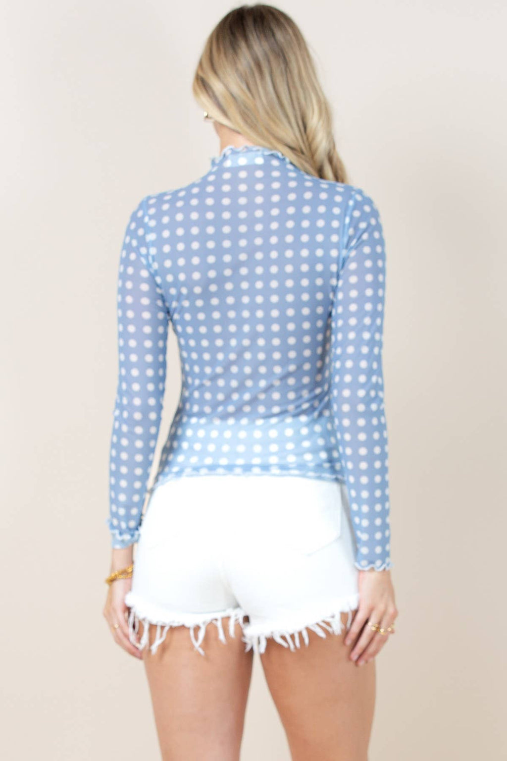 Tilly Polka Dot Print Merrow Mesh Top