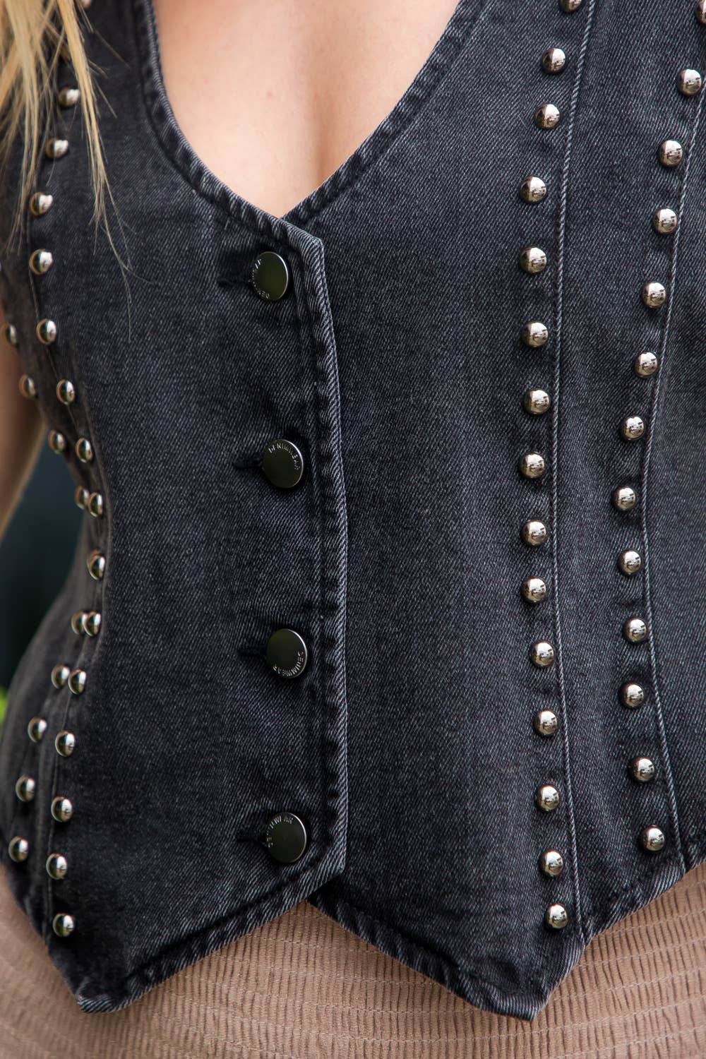 Vest With Stud Detail