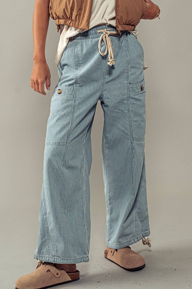 Adjustable Hem Cotton Utility Cargo Pants