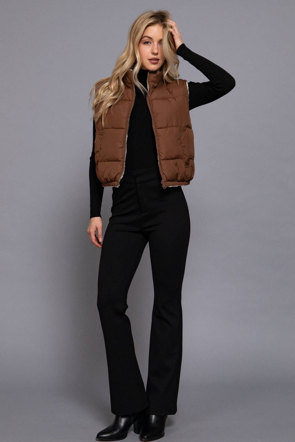 Reversible Fur Padding Vest