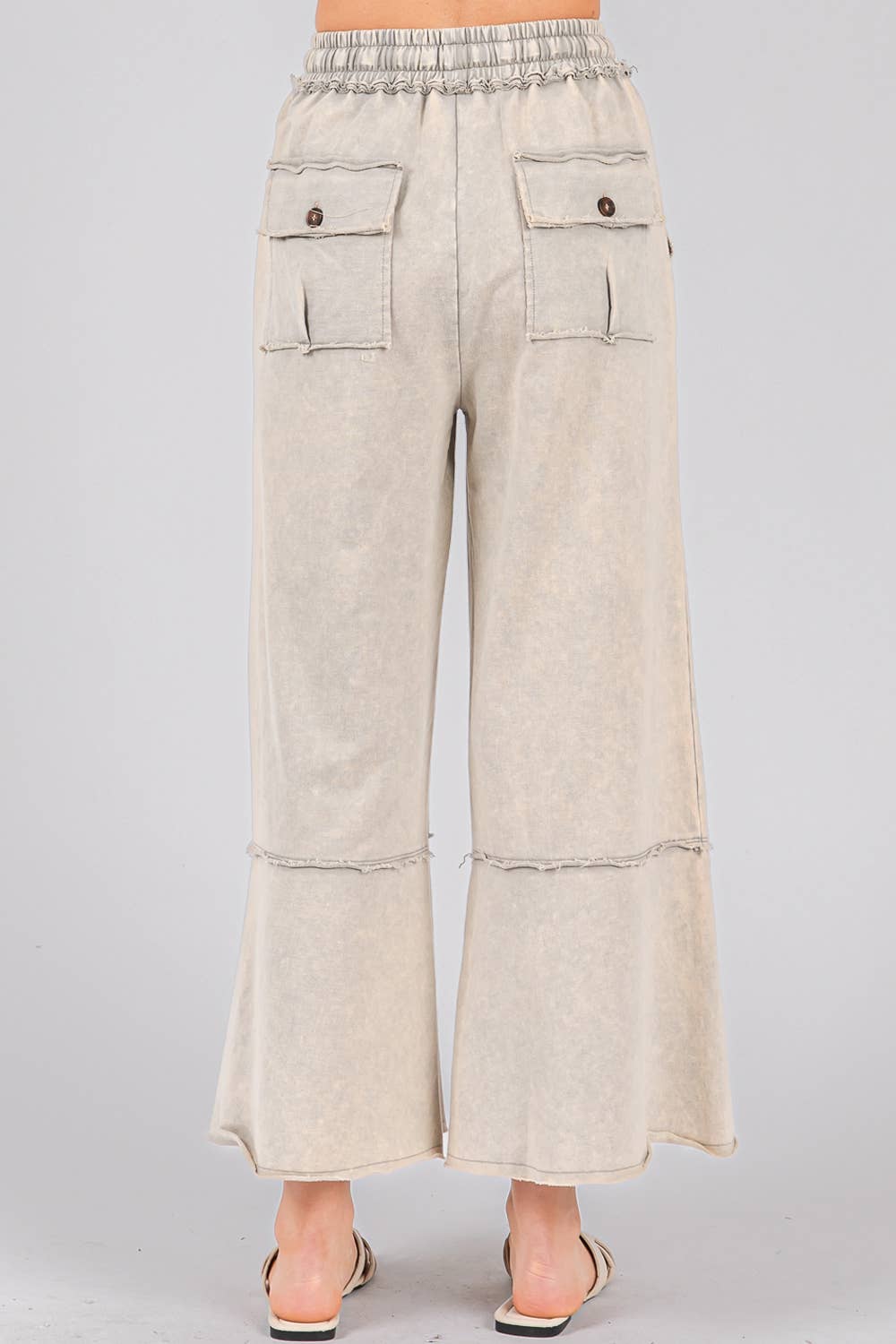 MINERAL WASHED TERRY KNIT PANTS
