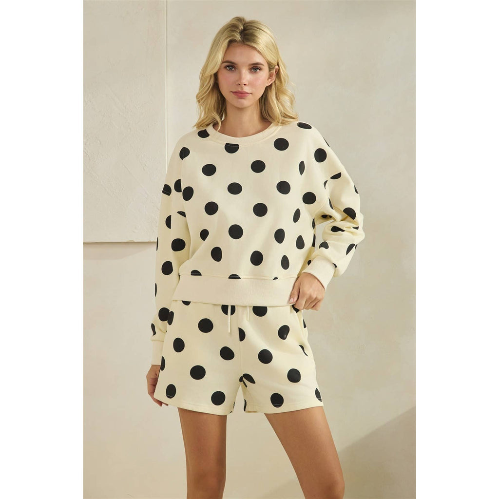 Polka Dot Crew Neck SweatShirt