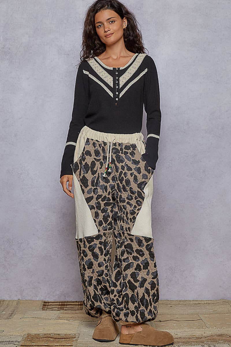 Long sleeve double gauze solid knit rib top