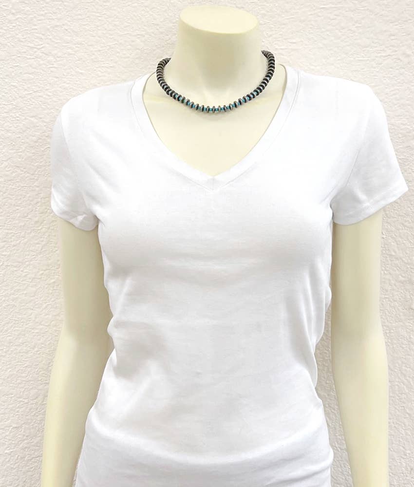 738467, Handmade 16" Rondelle Navajo Bead Necklace