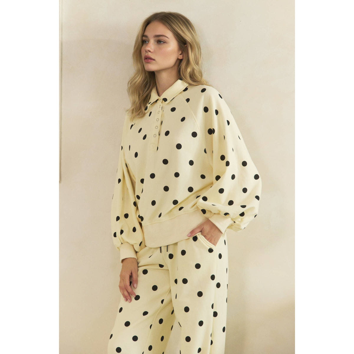 Playful Charm Polka Dot Quarter Zip