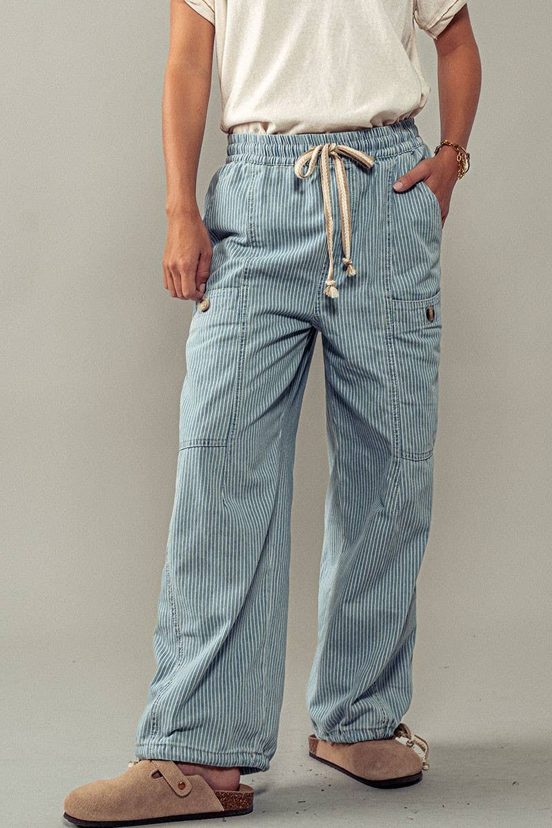 Adjustable Hem Cotton Utility Cargo Pants