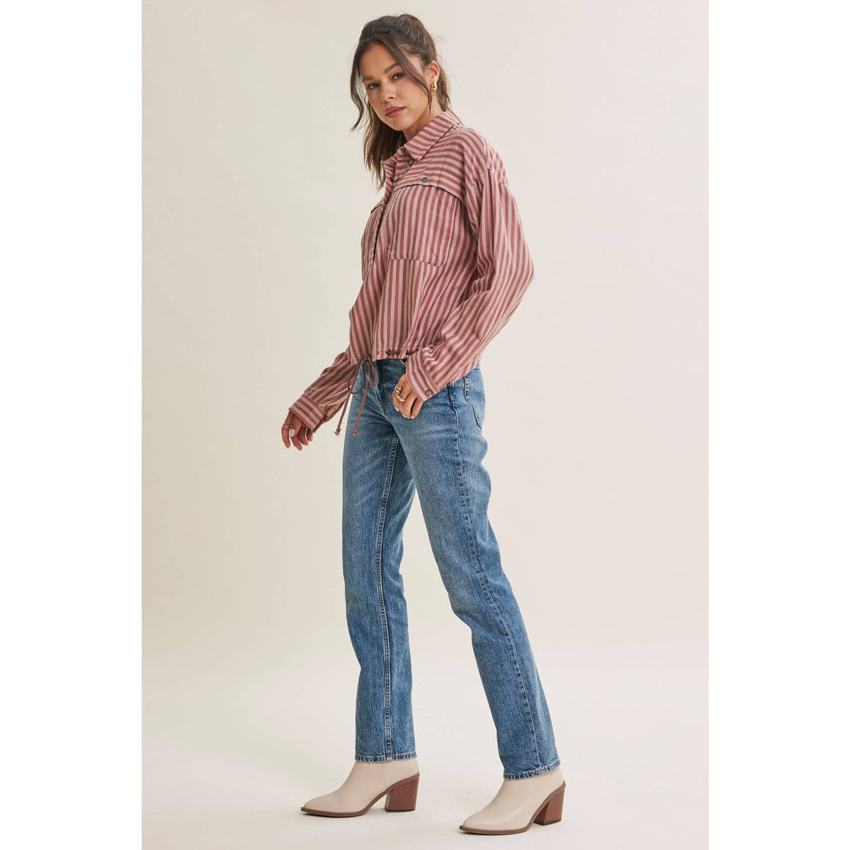 DESERT MORNING STRIPE DRAWSTRING PULLOVER