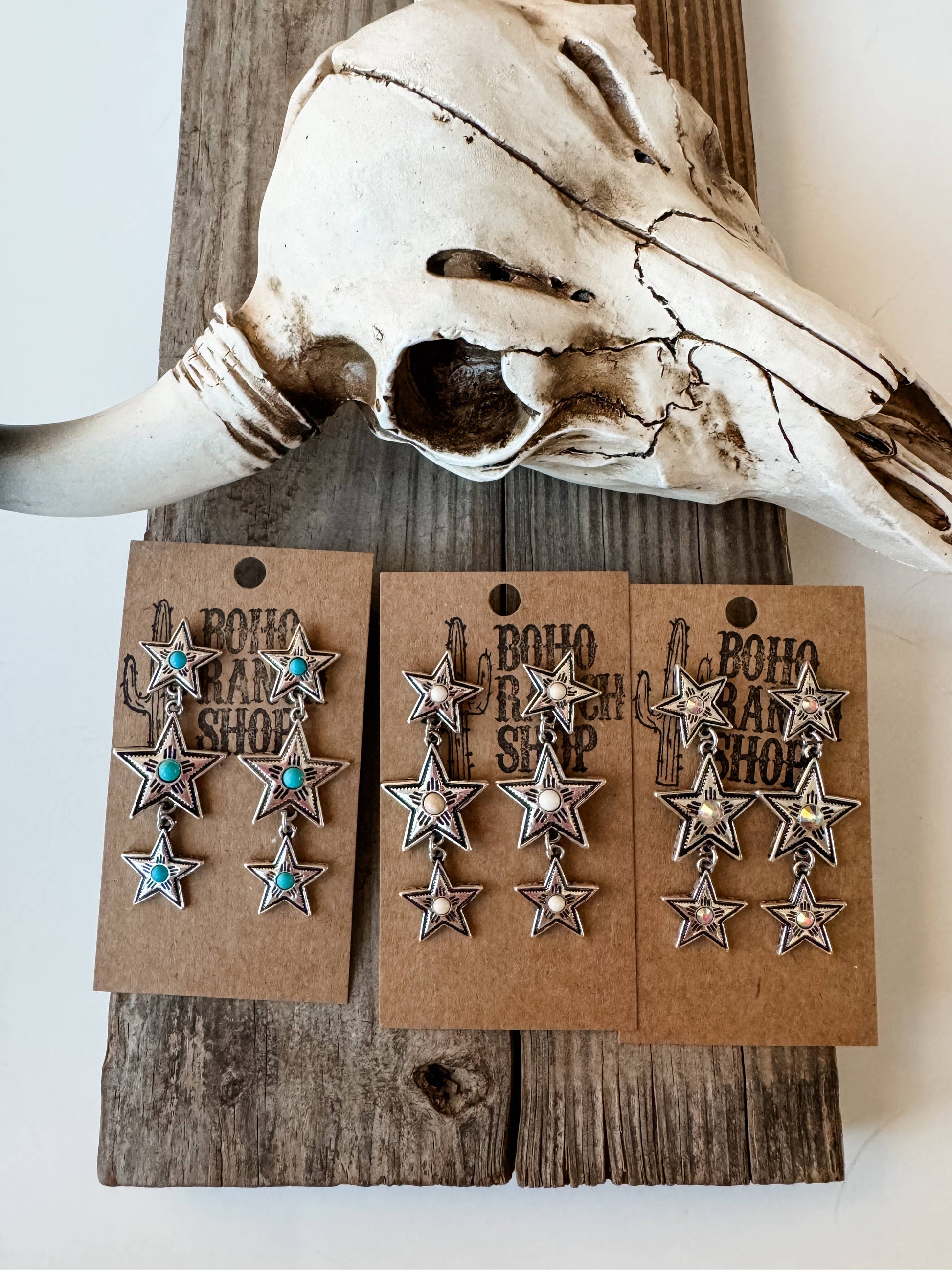 Western Star Dangle Earrings