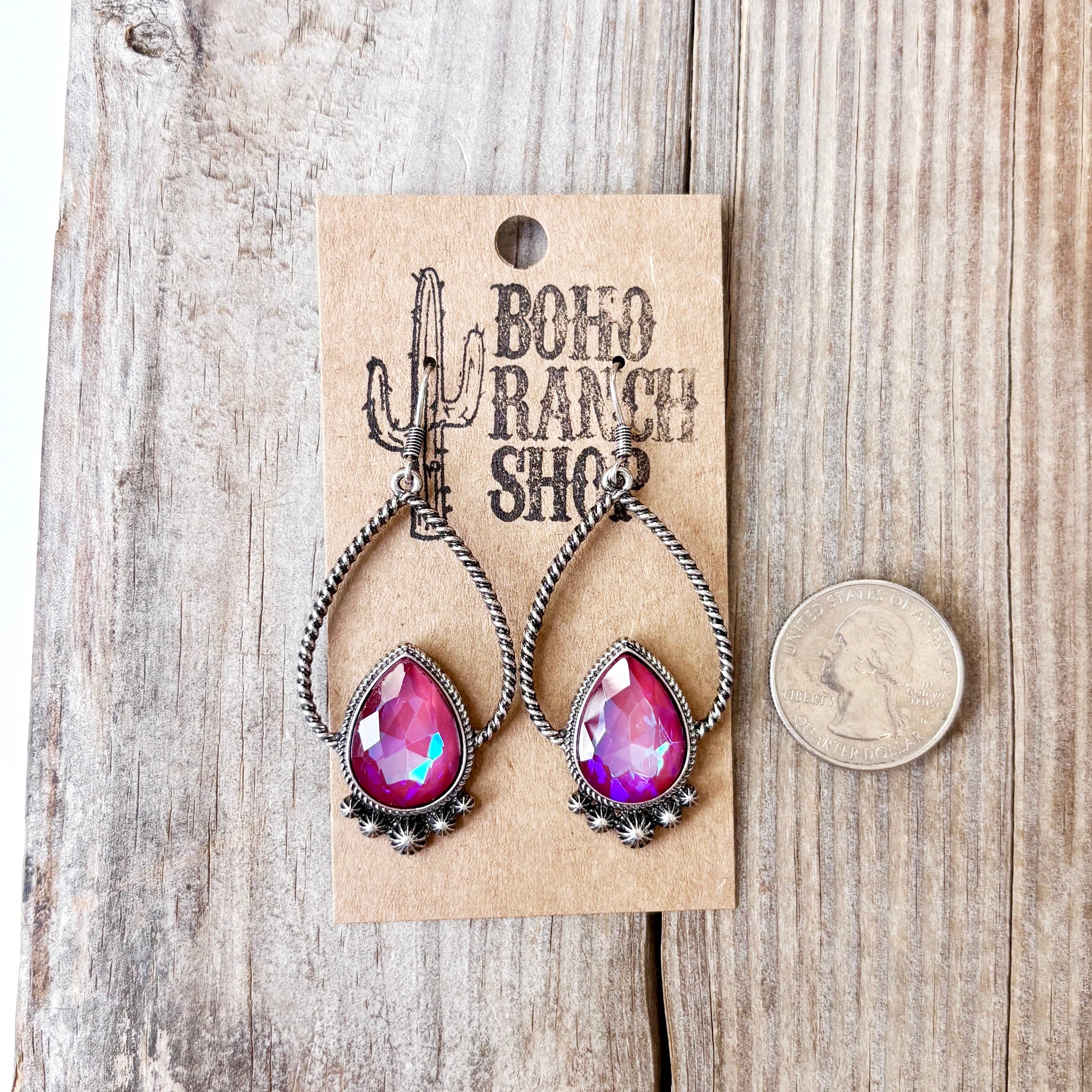 TEARDROP AB STONE Rhinestone Teardrop Earrings