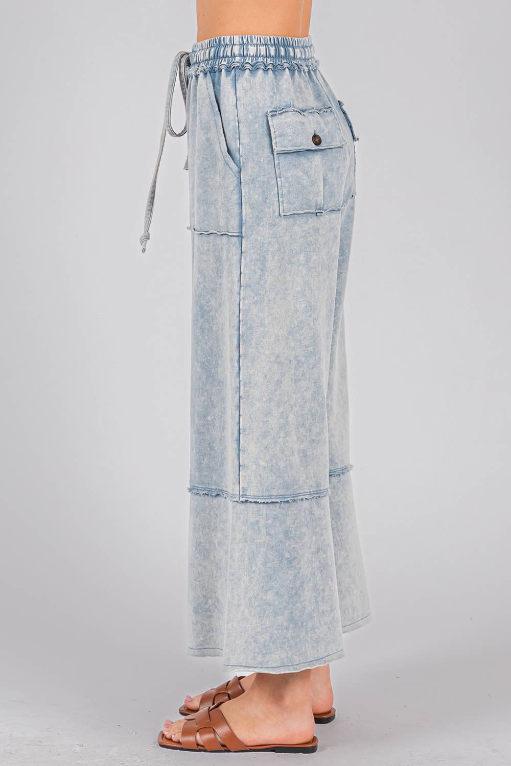 MINERAL WASHED TERRY KNIT PANTS