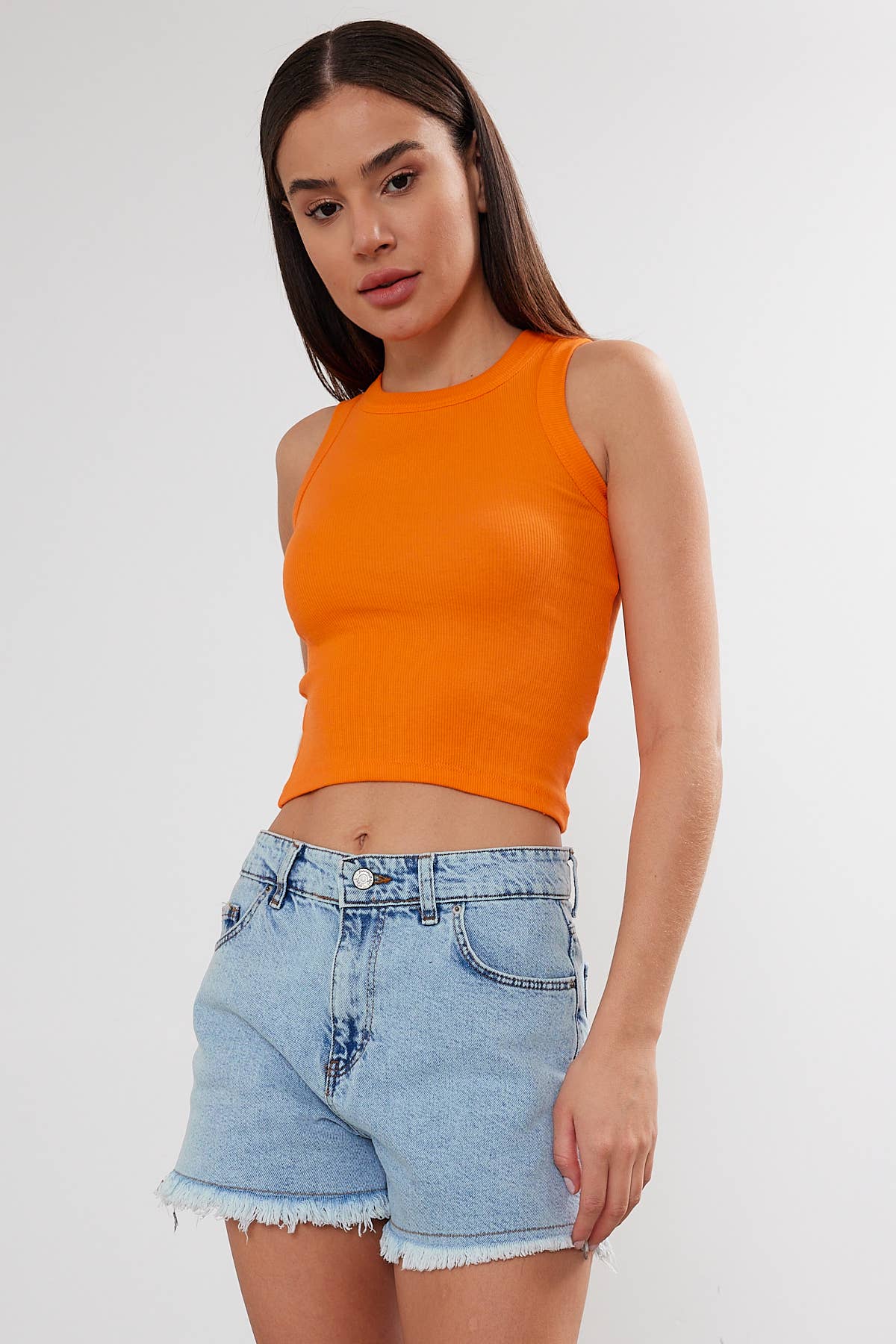 Crew Neck Tank Top Cropped