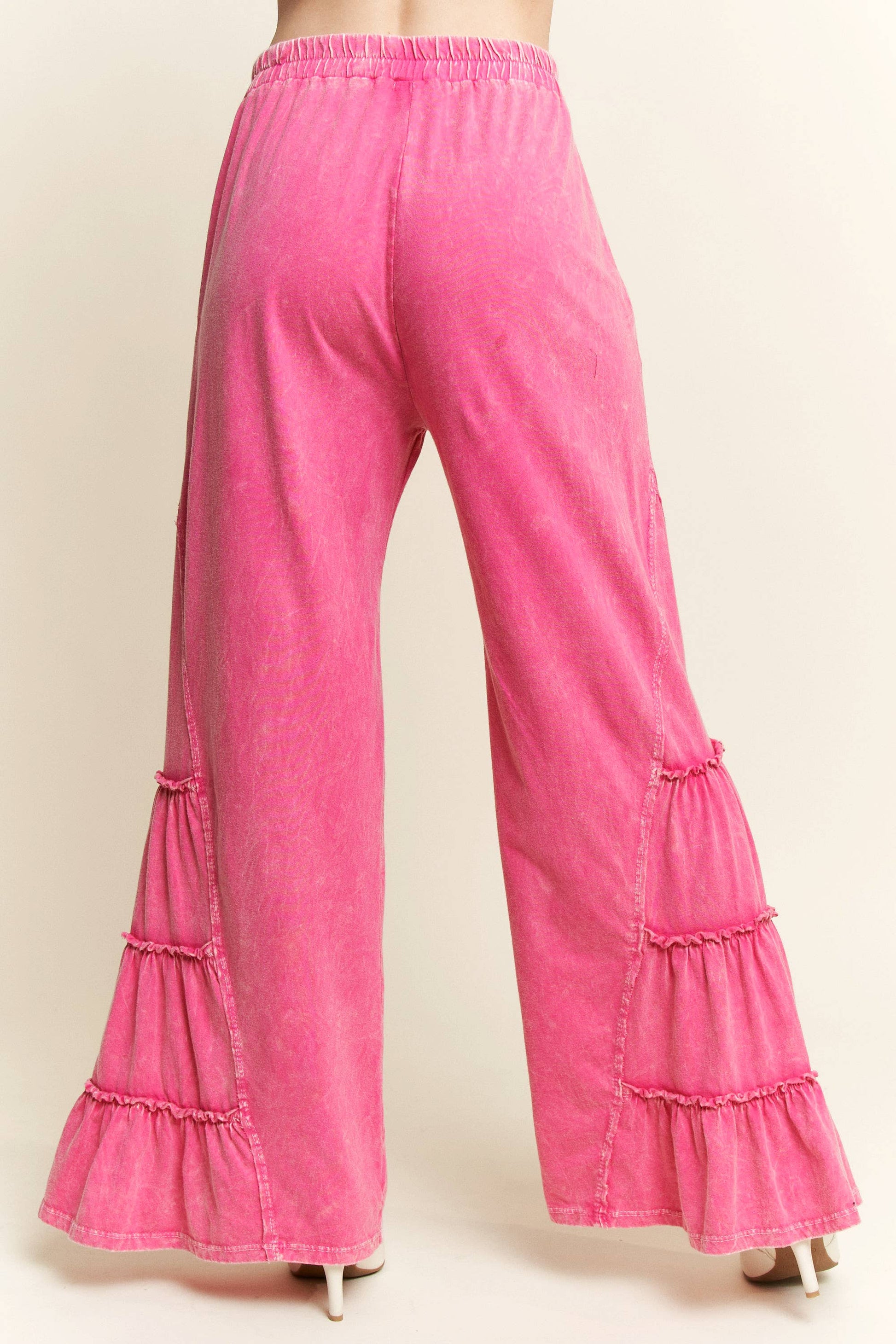 MineralWash SideRuffle Flare pants