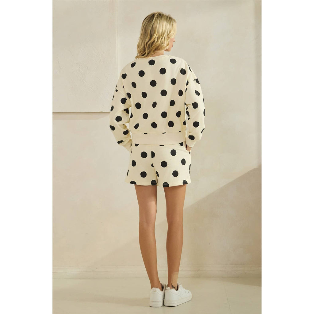 Polka Dot Crew Neck SweatShirt