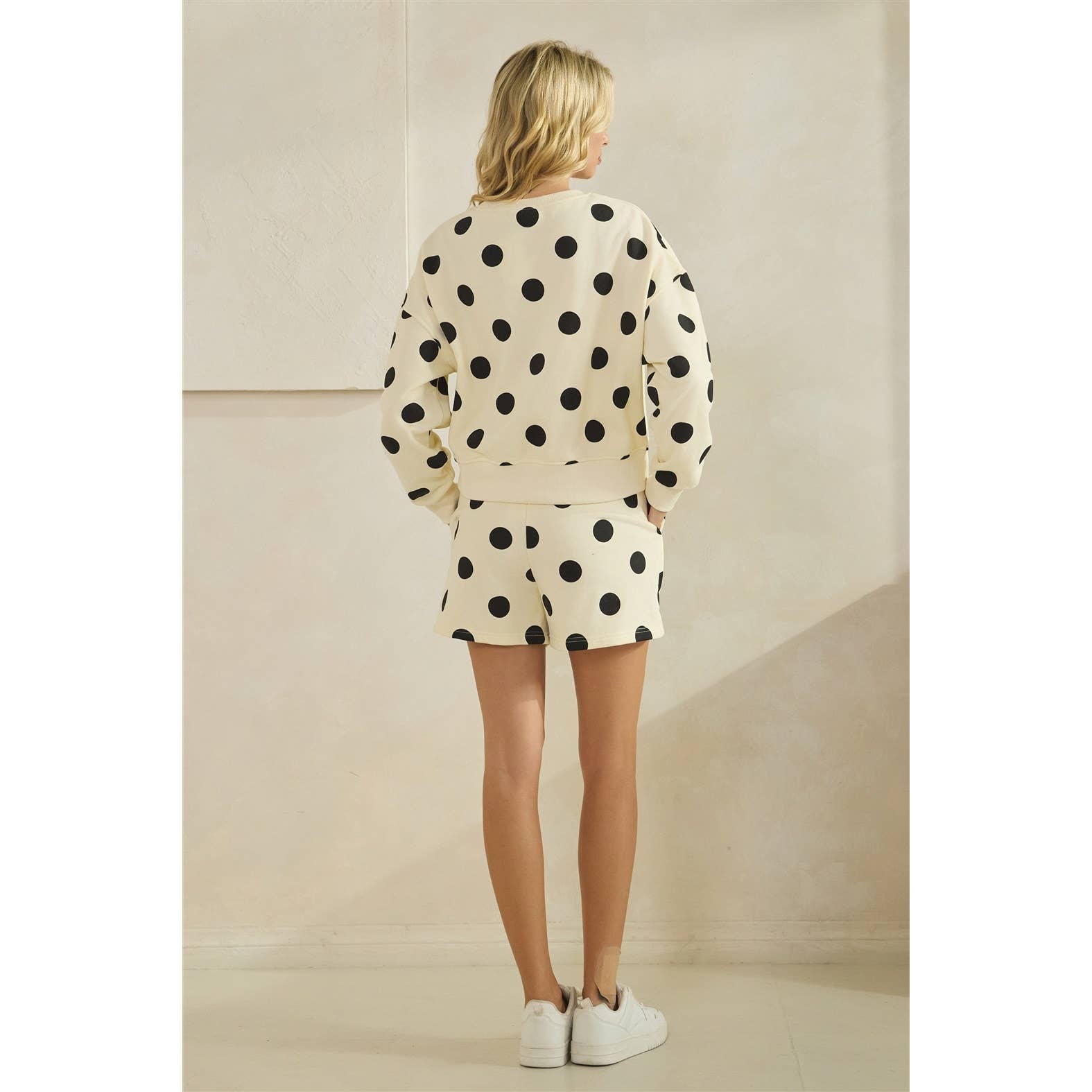 Polka Dot Crew Neck SweatShirt