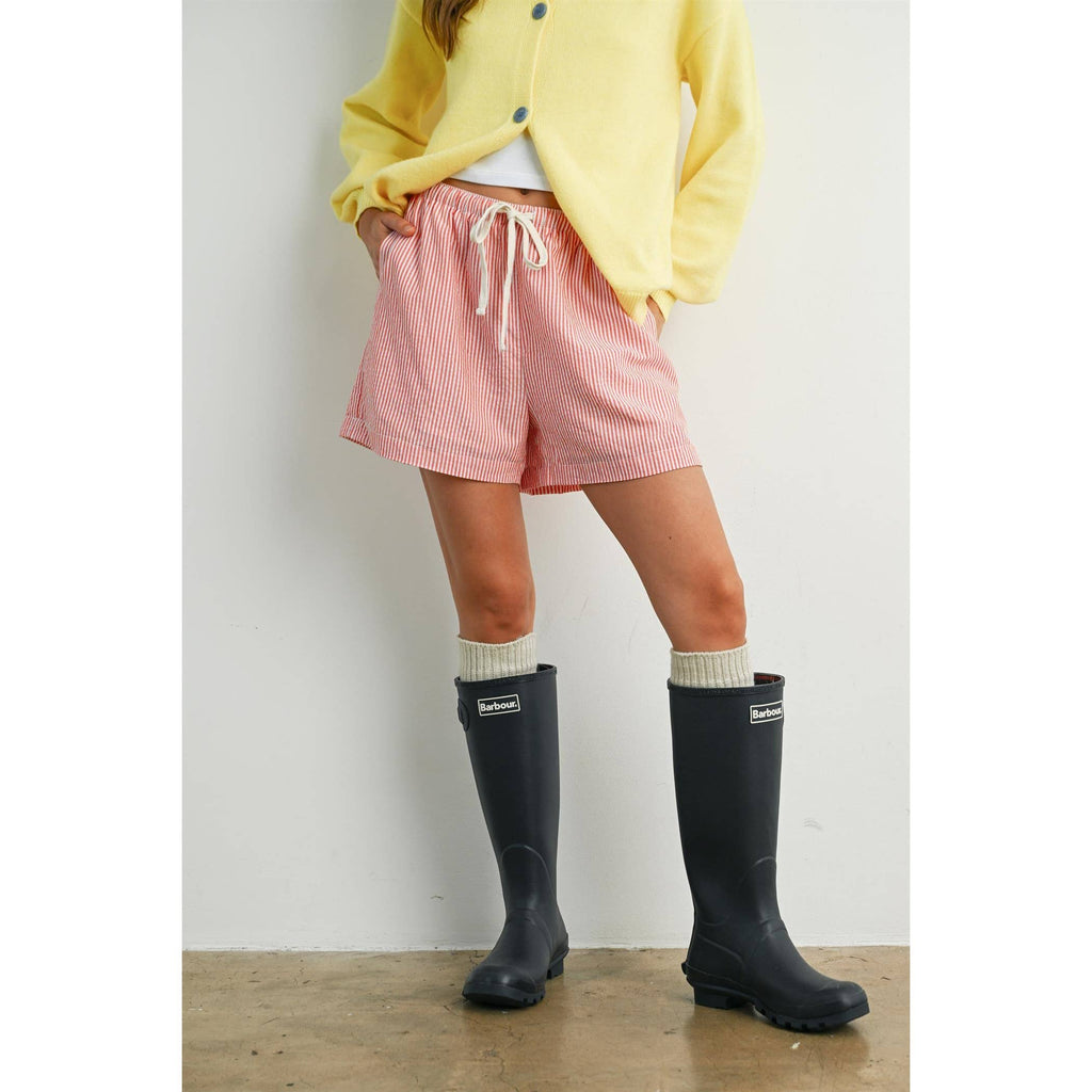 Casual Striped Drawstring Shorts