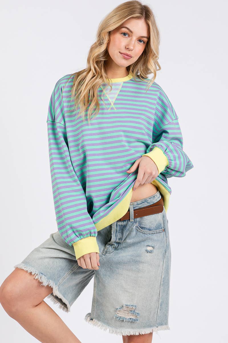 MULTI COLOR STRIPED SWEATSHIRT