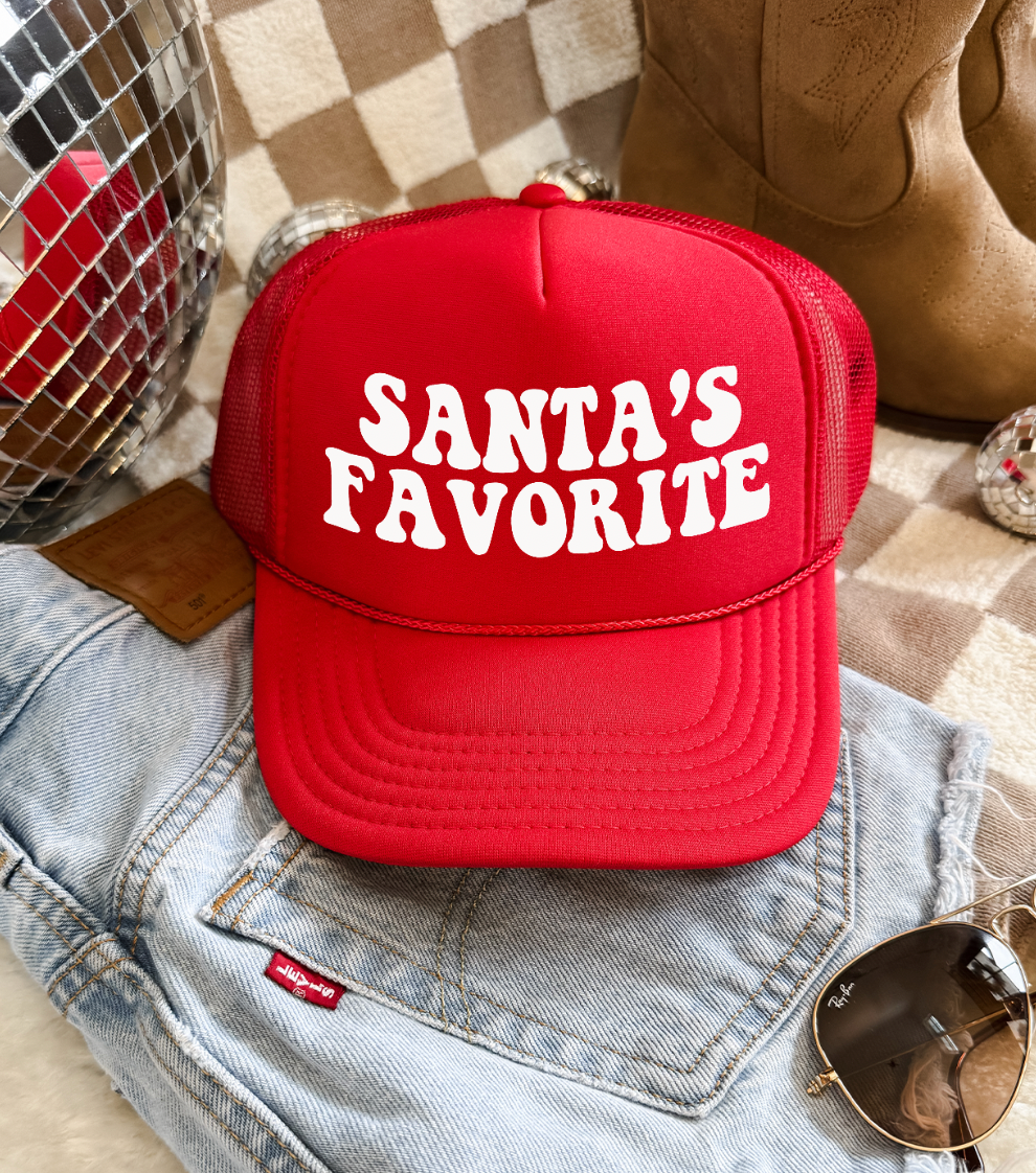 Santa's Favorite Red Otto Trucker Hat