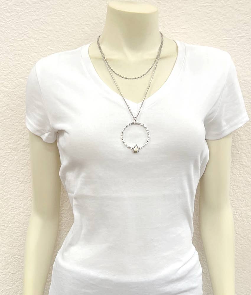 735640, Concho White Turquoise Necklace